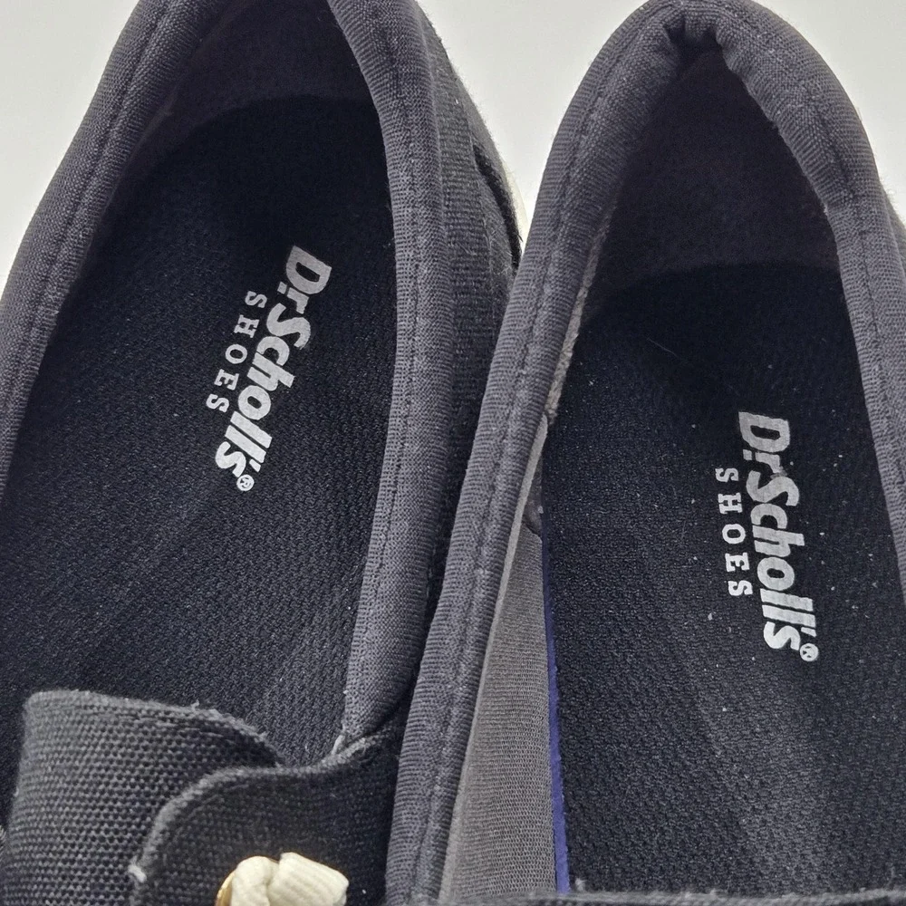 Dr. Scholl's Shoes Mens Size 11 Black Canvas Slip On Boat Comfort Get On Board